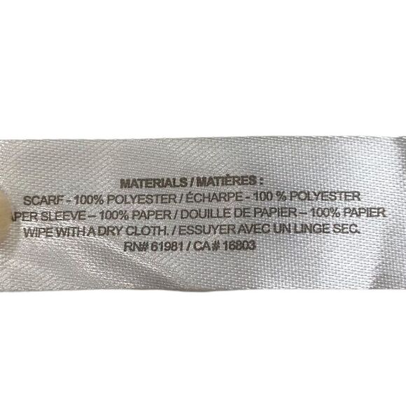 Vintage Avon Black & White Silky Vegan Floral Scarf - Picture 7 of 10